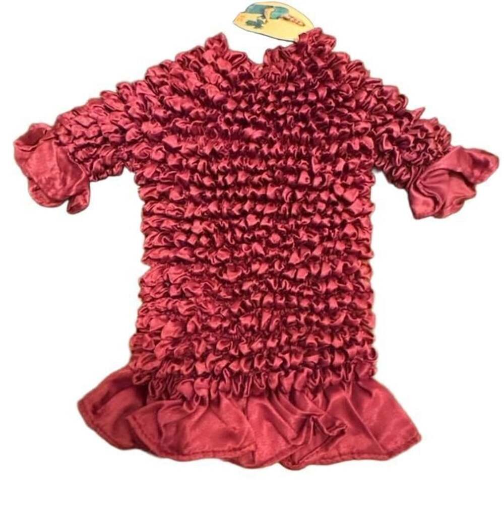 Vintage F.C Y2K Stretchy Popcorn Shirt Women One Size Magenta Ruffle Sleeve Hem